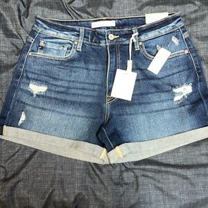 KanCan Women’s High Rise Boyfriend Style Shorts